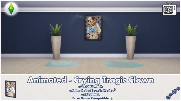  Mod The Sims: Crying Tragic Clown Painting by Bakie