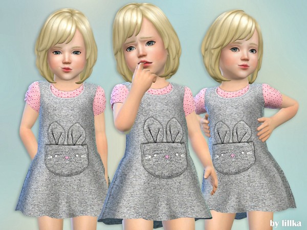  The Sims Resource: Grey Bunny Dress by lillka