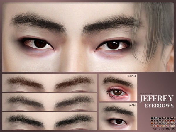 The Sims Resource: Jeffrey Eyebrows N137 by Pralinesims