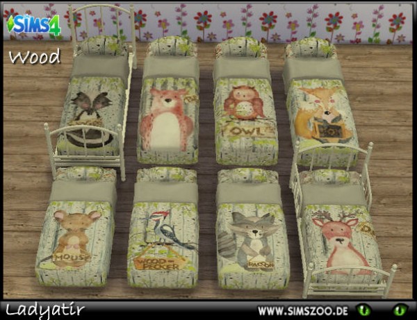  Blackys Sims 4 Zoo: Wood beddings by ladyatir
