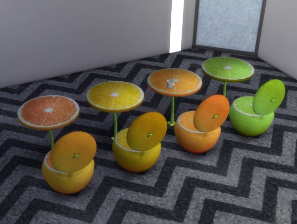  Mod The Sims: Juice Dining Series   table and chair by darkdatatrc