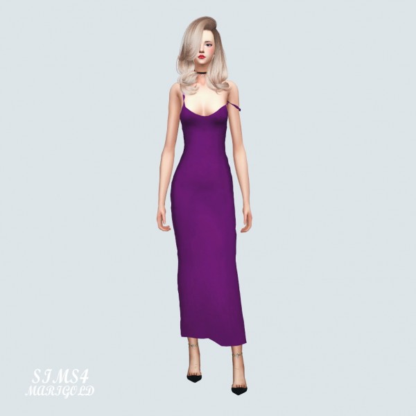  SIMS4 Marigold: Natural Tight Long Dress