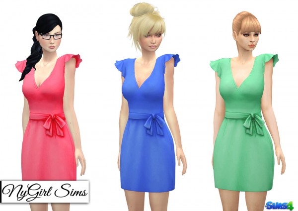  NY Girl Sims: Ruffle Sleeve Smock Dress