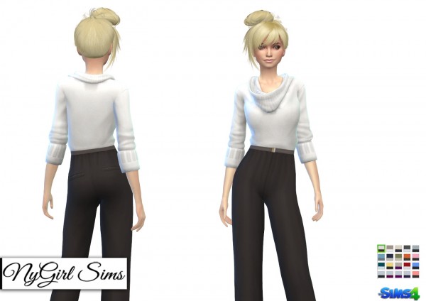  NY Girl Sims: Belted Sweater Jumpsuit