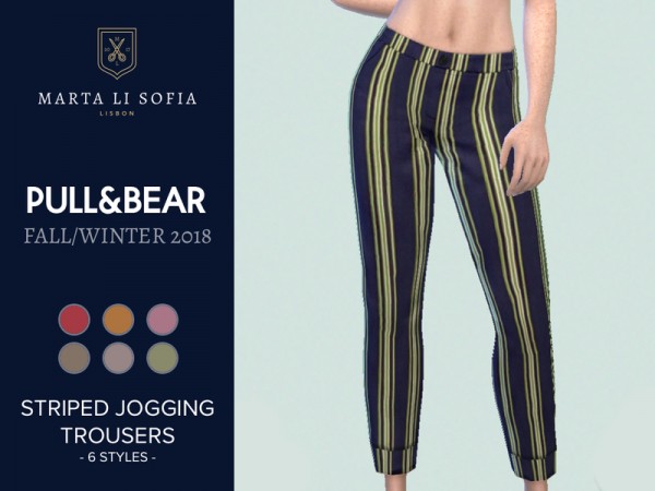  The Sims Resource: Striped Jogging Trousers by martalisofia