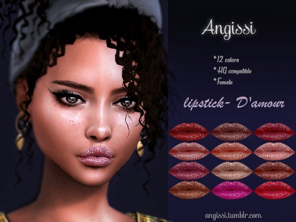  The Sims Resource: Lipstick Damour by ANGISSI