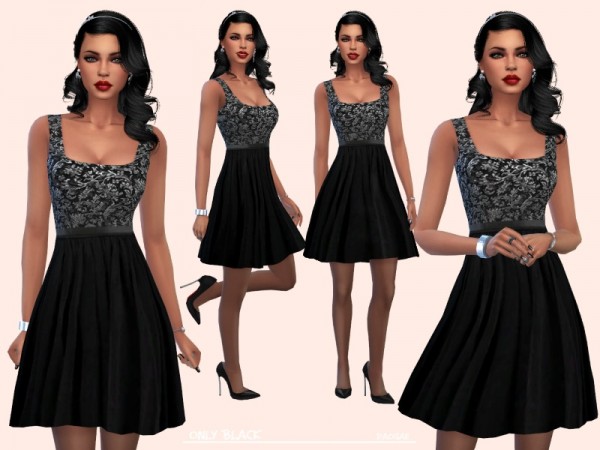  The Sims Resource: Only Black dress by Paogae