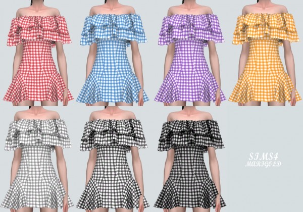  SIMS4 Marigold: Lovely Off Shoulder Ruffle Dress