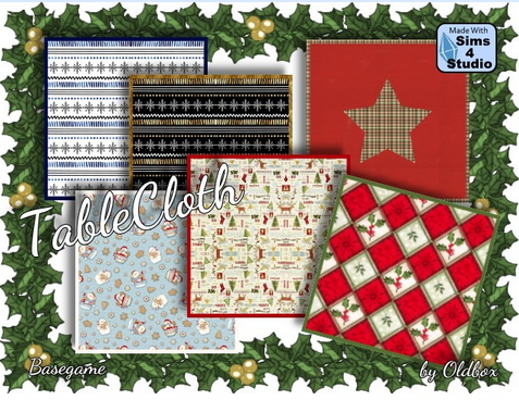  All4Sims: Tablecloth Christmas by Oldbox