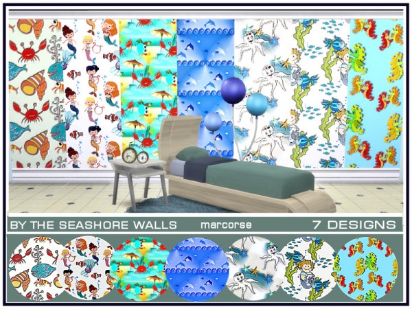  The Sims Resource: By the Seashore Walls by marcorse