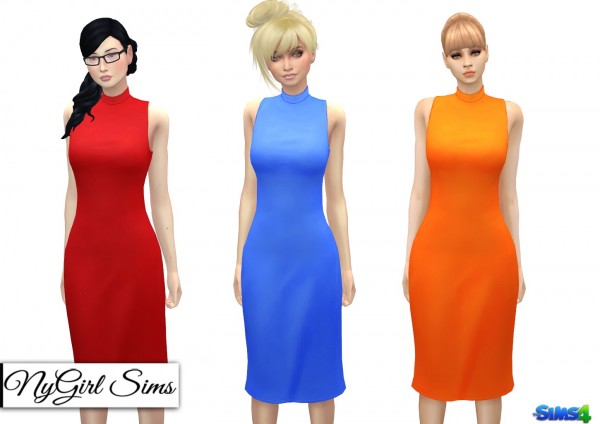 NY Girl Sims: Mock Neck Pencil Dress