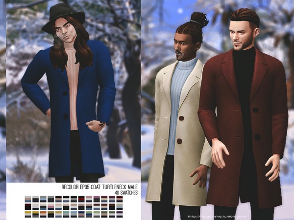  The Sims Resource: Coat Turtleneck by HelgaTisha