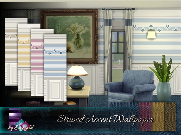  The Sims Resource: Striped Accent Wallpaper by emerald