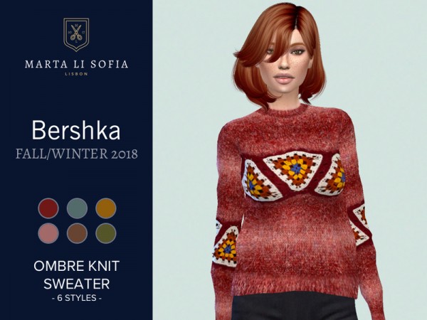  The Sims Resource: Ombre Knit sweater by martalisofia