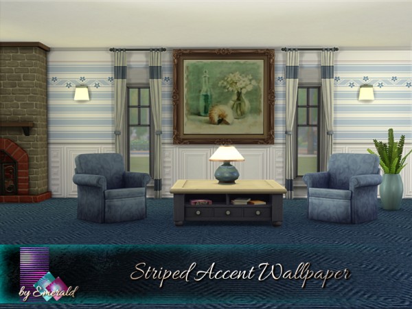  The Sims Resource: Striped Accent Wallpaper by emerald