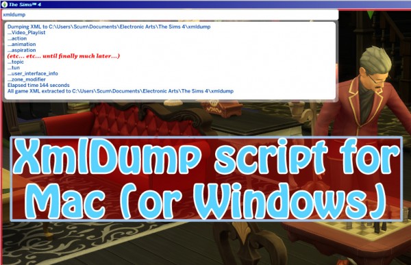  Mod The Sims: XML Dump Script by scumbumbo