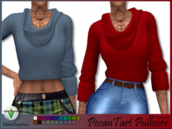  The Sims Resource: Pecan Tart Pullover by MahoCreations