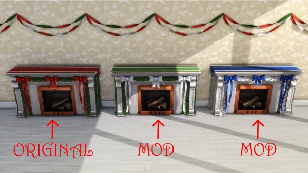  Mod The Sims: Holiday Celebration Pack Fireplace by simsi45