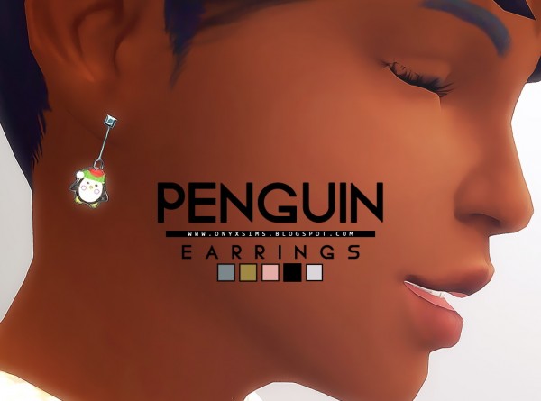  Onyx Sims: Christmas Penguin Earrings