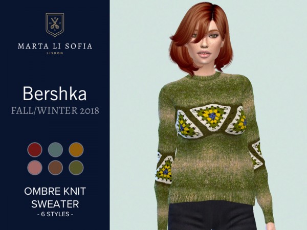  The Sims Resource: Ombre Knit sweater by martalisofia