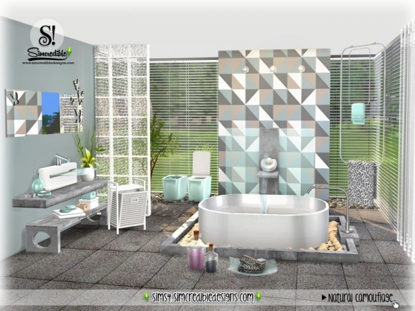  The Sims Resource: Natural Camouflage bathroom by SIMcredible!