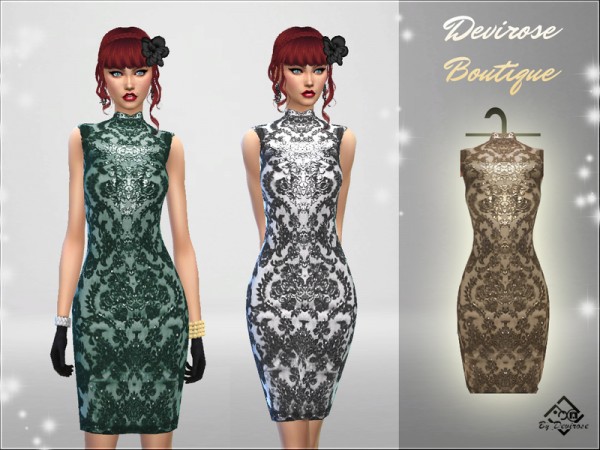  The Sims Resource: Holidays Pencil Dress by Devirose
