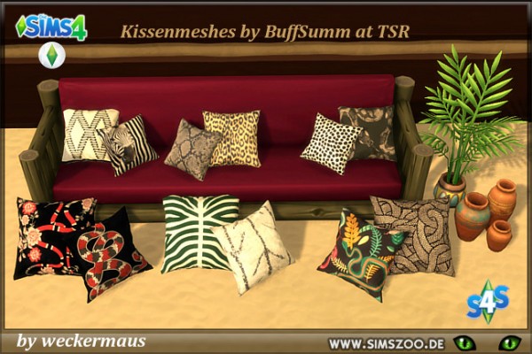 Blackys Sims 4 Zoo: African Pillows by weckermaus