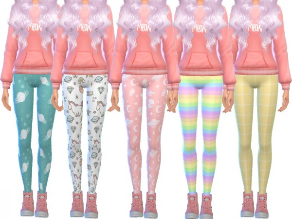  The Sims Resource: Themed Leggings by Wicked Kittie