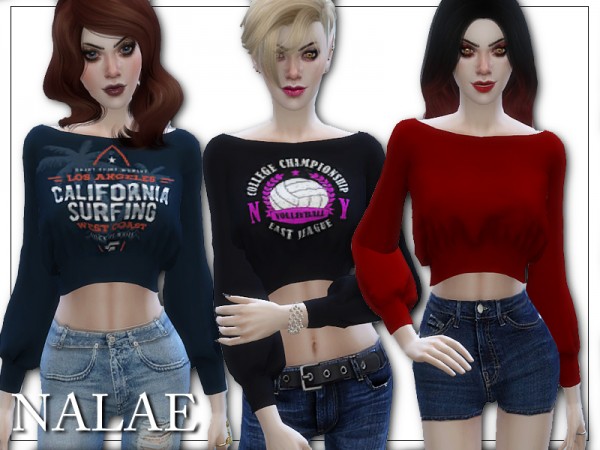  The Sims Resource: Crop Pullover by Nalae
