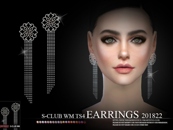  The Sims Resource: Earrings F 201822 by S club