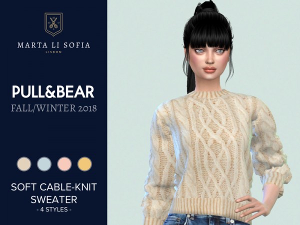  The Sims Resource: Soft cable knit sweater by martalisofia