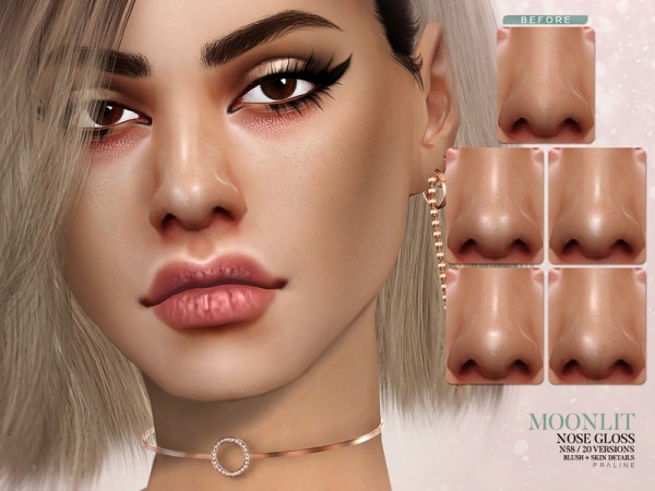  The Sims Resource: Moonlit Nose Gloss N58 by Pralinesims