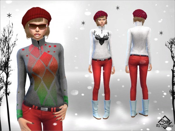  The Sims Resource: Winter Wonderland Pullover by Devirose