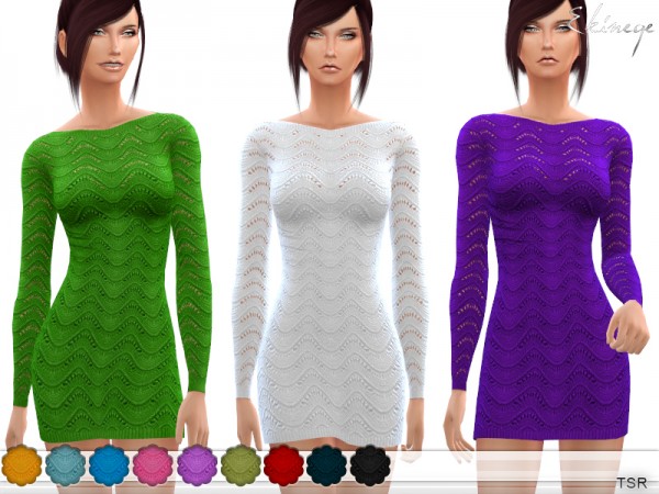  The Sims Resource: Wave Knit Dress by ekinege