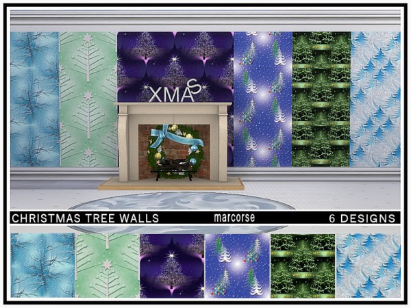  The Sims Resource: Christmas Tree Walls by marcorse