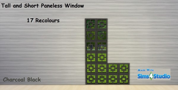  Mod The Sims: Tall Short Paneless Window set   17 Colours by wendy35pearly