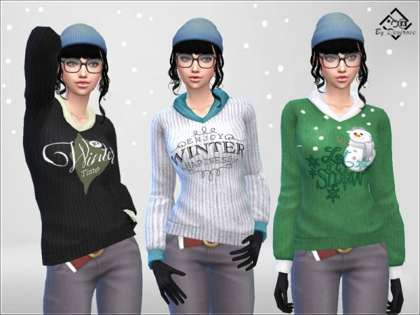  The Sims Resource: Winter Pullover by Devirose
