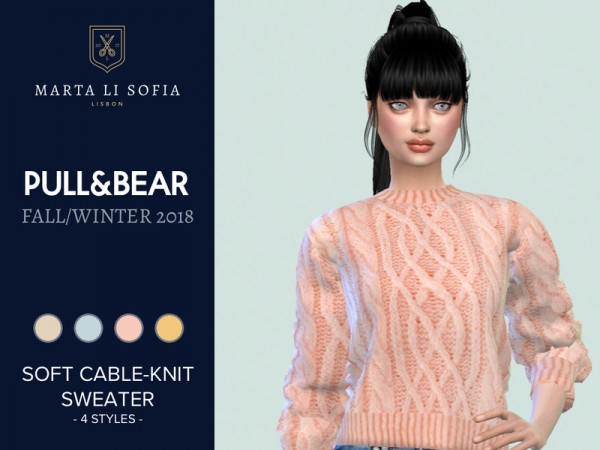  The Sims Resource: Soft cable knit sweater by martalisofia