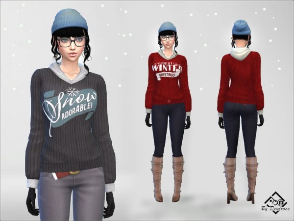  The Sims Resource: Winter Pullover by Devirose