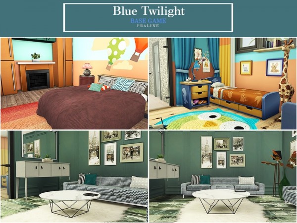  The Sims Resource: Blue Twilight House by Pralinesims