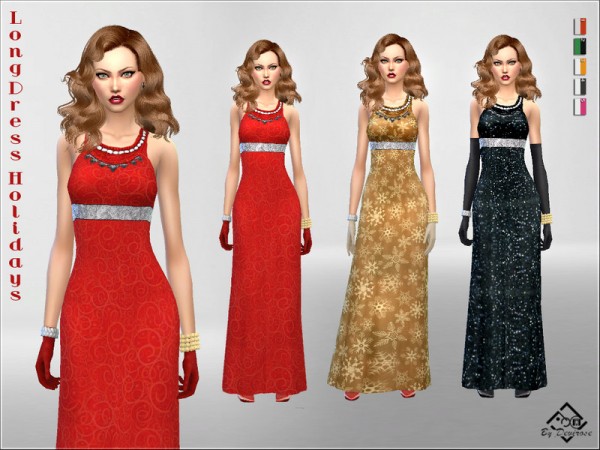  The Sims Resource: Long Dress Holidays by Devirose