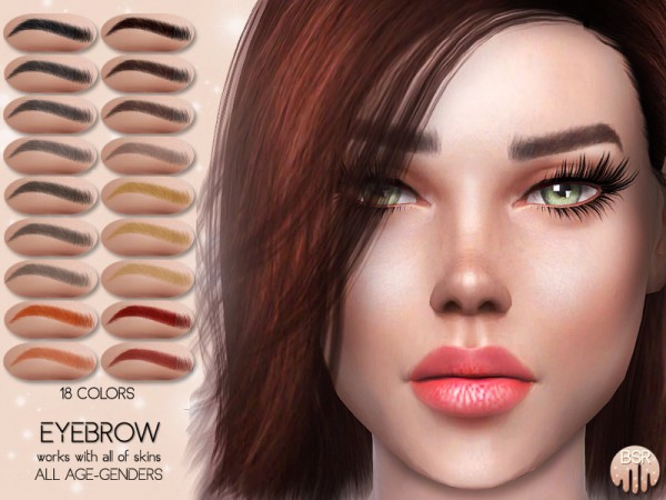  The Sims Resource: Realistic Eyebrow BW01 by busra tr