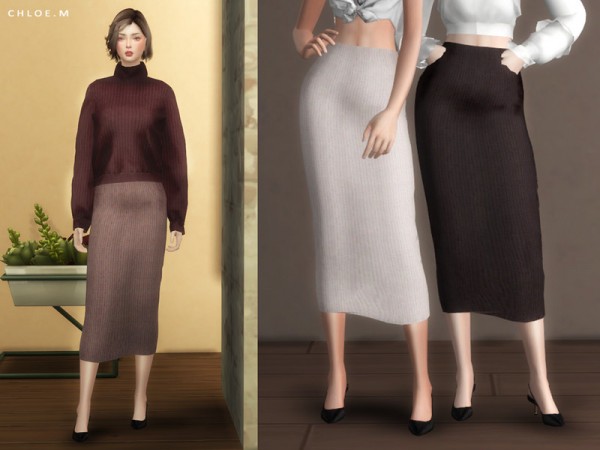  The Sims Resource: Knitted skirt by ChloeMMM