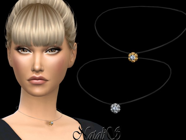  The Sims Resource: 6 Prong diamond pendant necklace by NataliS