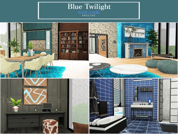  The Sims Resource: Blue Twilight House by Pralinesims