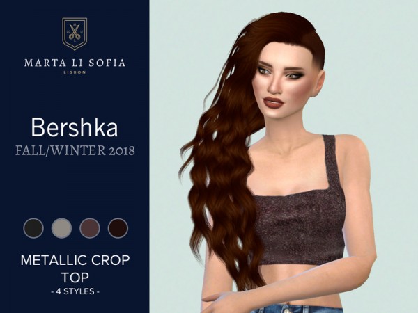  The Sims Resource: Metallic crop top by martalisofia