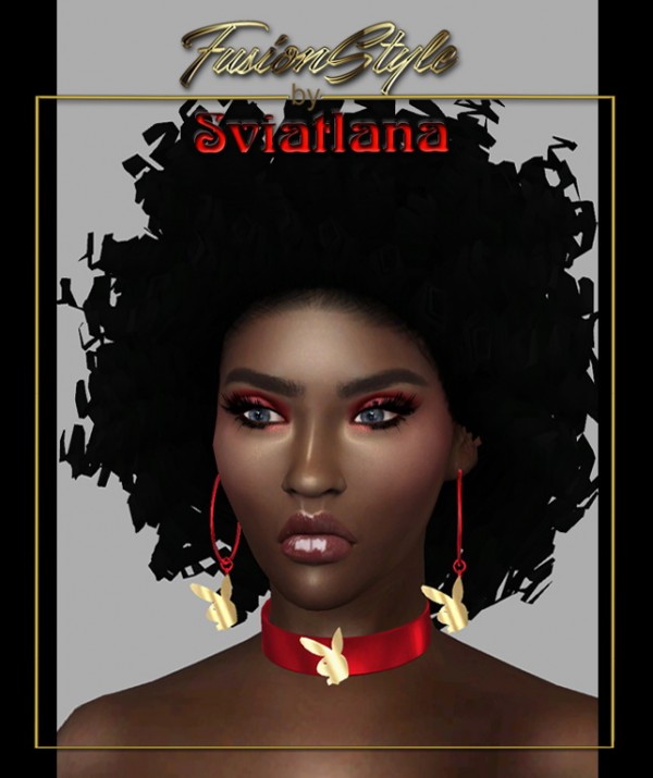  Fusion Style: Choker and Earrings Playboy  by Sviatlana