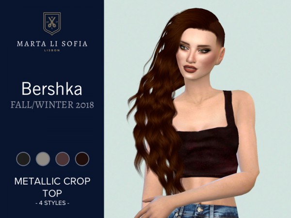  The Sims Resource: Metallic crop top by martalisofia