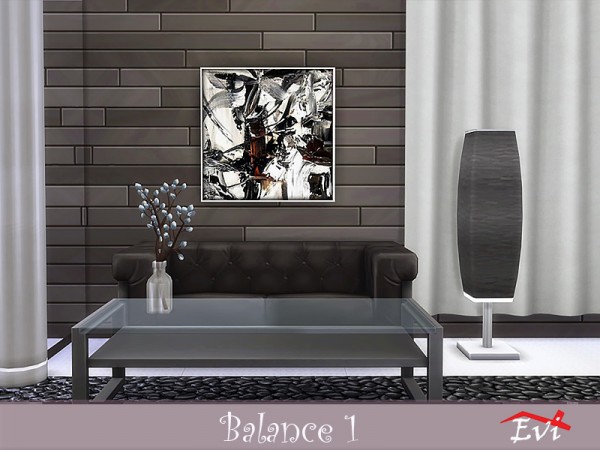  The Sims Resource: Balance 1 Three black and white paintings by evi