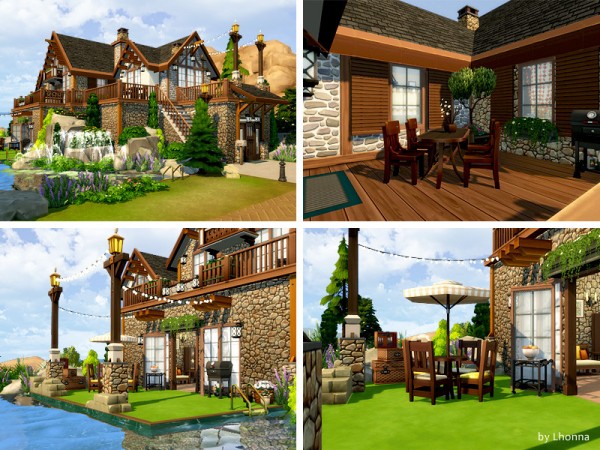  The Sims Resource: Wood and Stone house by Lhonna